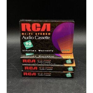 LOT 4 RCA Hi Fi Stereo 90 Minute Blank Audio Cassette Tapes RC90